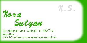nora sulyan business card